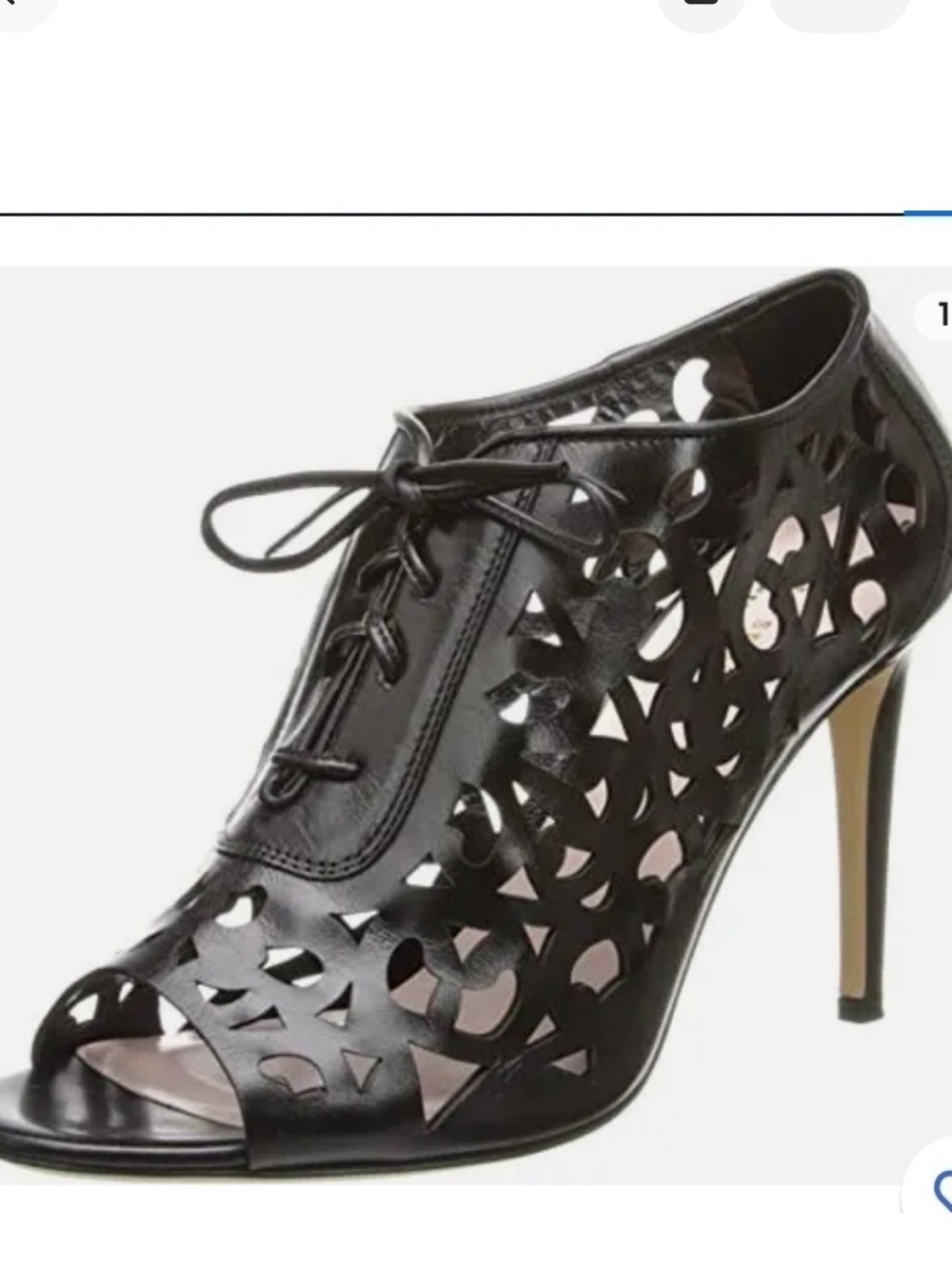 Kate Spade Izarra Black Cutout Open Toe  Bootie  Sz 7.5